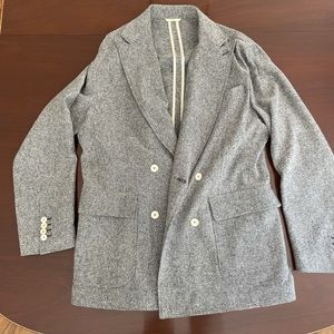 Billy Reid Double Breasted Linen Blazer